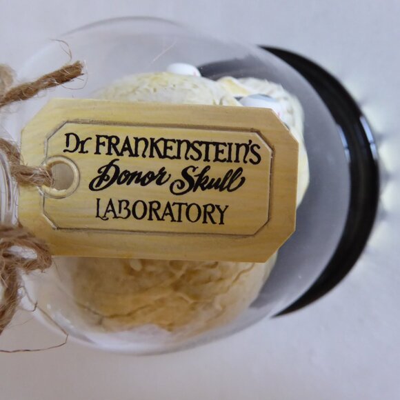 NEW 2005 DEPARTMENT 56 DR. FRANKENSTEIN’S LAB HALLOWEEN DONOR SKULL SALT PEPPER - Picture 5 of 16